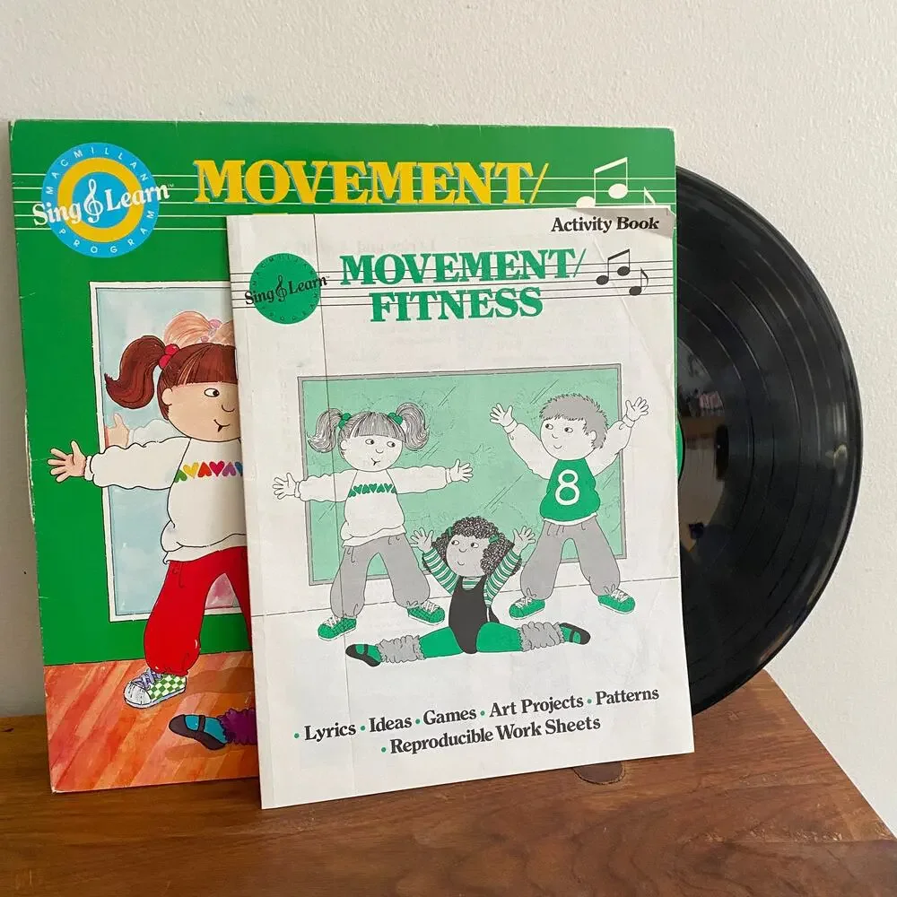 Vintage 1988 Movement Fitness Sing & Learn Vinyl Record